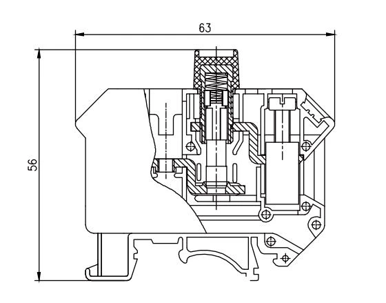 JHD5-16RD - Bloc de jonction modulaire pour fusibles