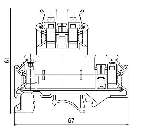 JHD5-2.5C/2 - Bornier à deux niveaux
