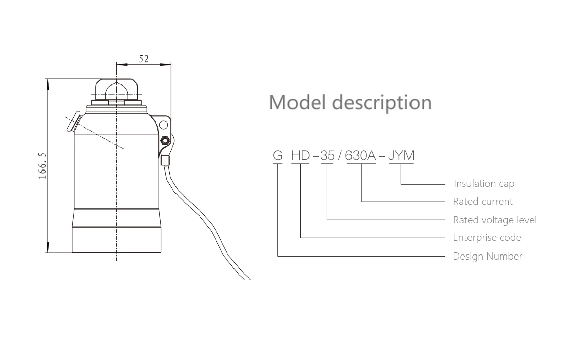 Capuchon isolant 35 kV, 630 A