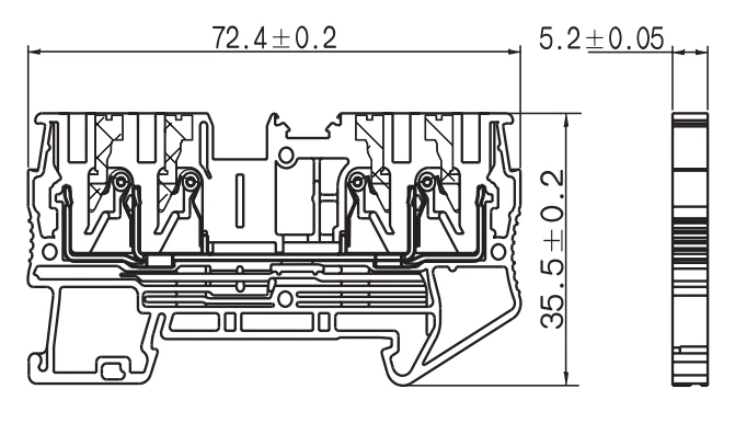 JHD1-2.5/2-2 - Feed-through terminal block