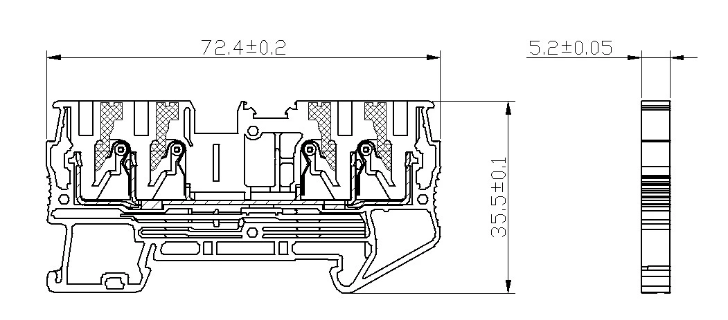 JHD1-2.5/2-2 - Feed-through terminal block