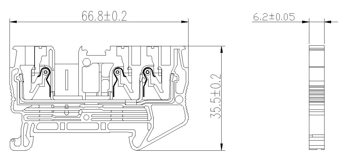 Push In Terminal Block for DIN Rail Push Fit Connections
