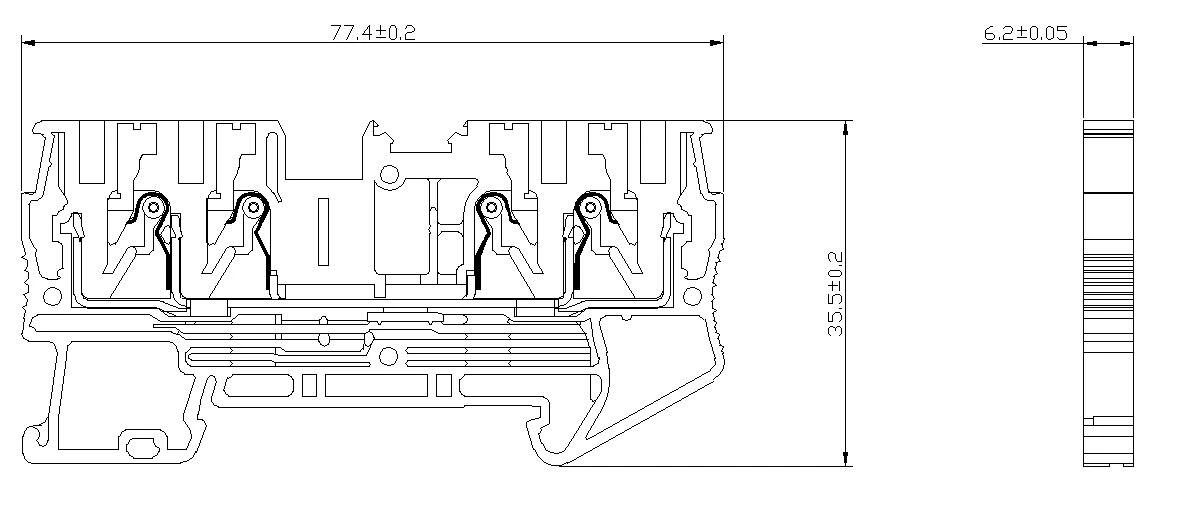 JHD1-4/2-2 - Feed-through terminal block