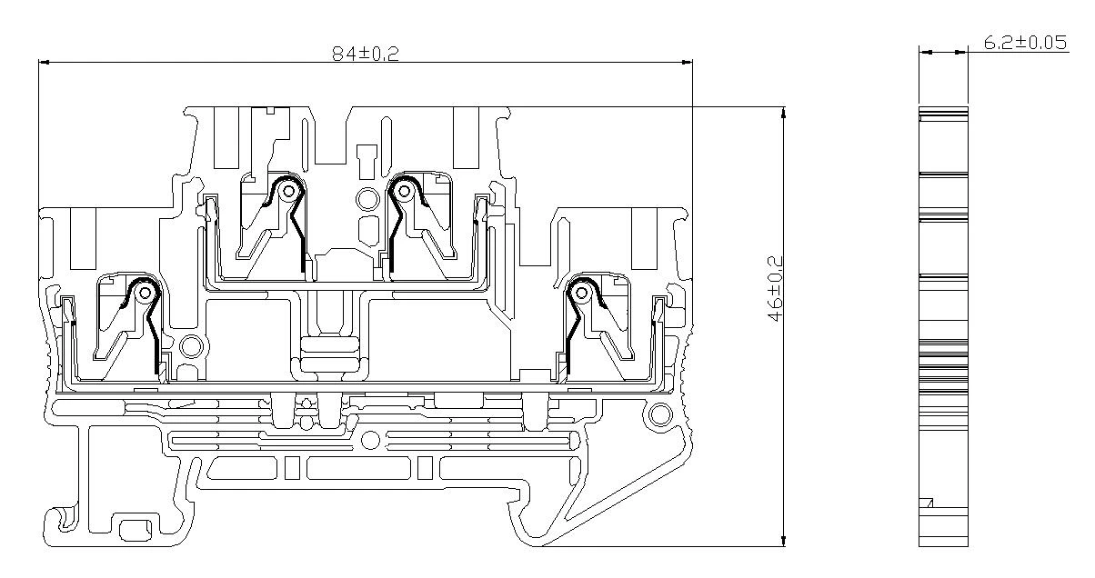 JHD1-4C - Double-level terminal block